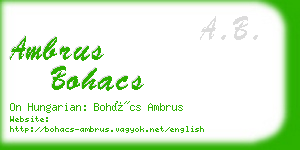 ambrus bohacs business card